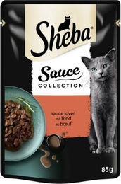 Sheba Sauce Collection Sauce Lover Katzen Nassfutter Stückchen in Sauce Rind 28x85 g - 28 x 85 g – Bild 1 von 3