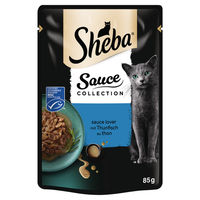 Produktbild von Sheba Sauce Collection Sauce Lover mit Thunfisch Stückchen in Sauce für erwachsene Katzen 28 x 85 g MSC - 28 x 85 g