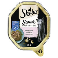 Produktbild von Sheba Sauce Lover Katzen Nassfutter Lachs Stückchen in Sauce MSC 22 x 85 g - 22 x 85 g