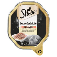 Produktbild von Sheba Sauce Spéciale Katzen Nassfutter Huhn in Kräutersauce 22 x 85 g ohne Farb- und Aromastoffe sowie Konservierungsstoffe - 22 x 85 g