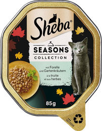 Sheba Seasons Collection Katzenfutter Schale mit Forelle Truthahn und Huhn in Sauce 22 x 85 g - 22 x 85 g – Bild 1 von 8