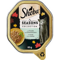 Produktbild von Sheba Seasons Collection Katzenfutter Schale mit Forelle Truthahn und Huhn in Sauce 22 x 85 g - 22 x 85 g