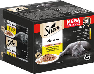 Sheba Selection in Sauce Geflügel Stückchen in Sauce Nassfutter für adulte Katzen 32 x 85g - 32 x 85 g – Bild 1 von 13