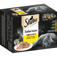 Produktbild von Sheba Selection in Sauce Geflügel Variation Katzen Nassfutter Stückchen in Sauce 48 x 85 g - 12 x 85 g