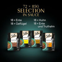 Produktbild von Sheba Selection in Sauce Katzenfutter Geflügelvariation für erwachsene Katzen, 72 Beutel à 85 g - 72 x 85 g