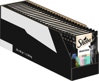 Sheba Selection Katzen Nassfutter Adult Lachs und Seelachs in Sauce 28 x 85g MSC-Zertifiziert – Bild 1 von 1