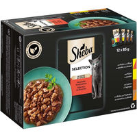 Produktbild von Sheba Selection Katzen Nassfutter Herzhafte Komposition Stückchen in Sauce Multipack 96x85g