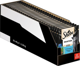 Sheba Selection Katzen Nassfutter Stückchen in Sauce mit Hochseefisch MSC für Adult Katzen 28 x 85 g - 28 x 85 g – Bild 1 von 4