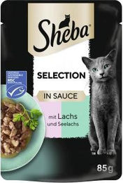 Sheba Selection Katzen Nassfutter Stückchen in Sauce mit Lachs und Seelachs 85g – Bild 1 von 2