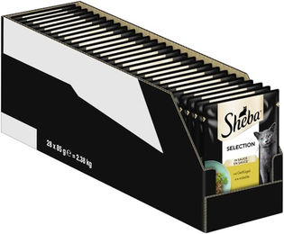 Sheba Selection Nassfutter für Katzen Adult Geflügel Stückchen in Sauce 28 x 85g – Bild 1 von 4