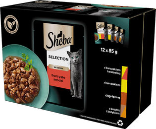 Sheba Selection Nassfutter für adulte Katzen mit Huhn Rind Lamm und Ente in Sauce 12x85 g - 12 x 85 g – Bild 1 von 6