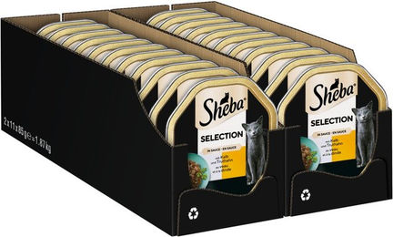 Sheba Selection Schale Katzen Nassfutter Stückchen in Sauce Kalb und Truthahn Adult 2 x 85g – Bild 1 von 2