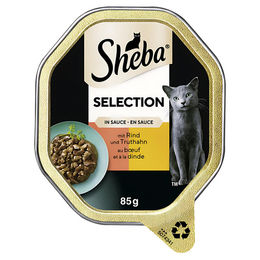 Sheba Selection Schale Stückchen in Sauce Rind und Truthahn für Katzen Adult 22 x 85 g - 22 x 85 g – Bild 1 von 4