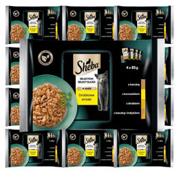 Sheba Selection Select Slices Nassvollnahrung für adulte Katzen mit Ente Huhn und Pute in Sauce 52x85 g - 52 x 85 g – Bild 1 von 3