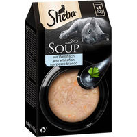 Produktbild von Sheba Soup Weißfisch Katzen Nassfutter Adult 32x40g