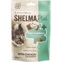 Produktbild von Shelma Pillows Anti-Hairball Katzenleckerli mit Huhn und Blaubeeren