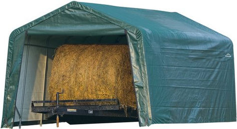 SHELTERLOGIC Weidezelt aus Kunststoff in Grün 380 x 260 x 610 cm – Bild 1 von 4