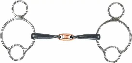 Shires Black Sweet Iron Universal Pferdegebiss mit 2 Ringen und Lozenge aus Edelstahl in Schwarz 14 mm UK – Bild 1 von 1