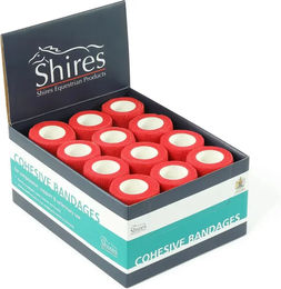 Shires Cohesive Bandagen für Pferde rot 10 cm 2 m 12 Stück – Bild 1 von 2