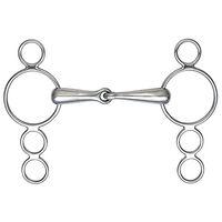Produktbild von Shires Continental 4 Ring Gag Gebiss mit French Link aus Edelstahl 5 1/2 Zoll