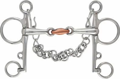 Shires Equestrian Doppelt gebrochenes Kupfer-Diamant-Pelham für Pferde – Bild 1 von 1