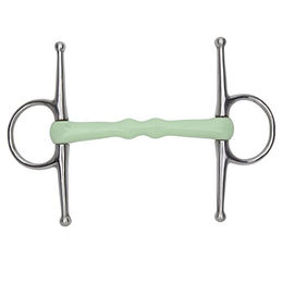 Produktbild von Shires Equestrian Equikind Mullen Volle Wange Trense 5 Zoll in Grün und Silber