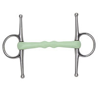 Produktbild von Shires Equestrian Equikind Mullen Volle Wange Trense 5 Zoll in Grün und Silber