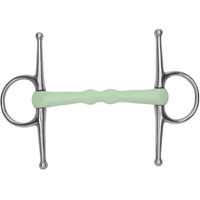 Produktbild von Shires Equikind Mullen Schenkeltrense mit Vollwange in Grün aus Edelstahl 18 mm