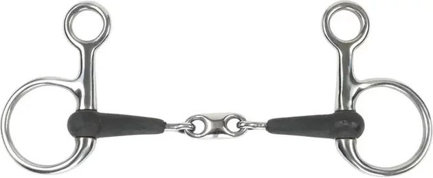 Shires Equikind+ Pferdegebiss aus Edelstahl in Schwarz 18 mm – Bild 1 von 2