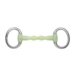 Produktbild von Shires EquiKind Ripple Loose Ring Gebiss aus Edelstahl 4 1/2 Zoll Silber Grün - 1 Stk.