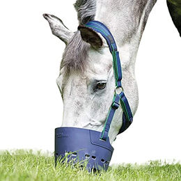 Produktbild von Shires Flexi Maulkorb für Warmblut Pferde aus Kunststoff in Blau
