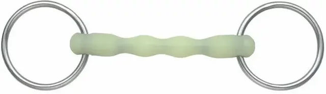 Shires Flexible Ripple Unterlegtrense aus Edelstahl in Grün 18 mm – Bild 1 von 1