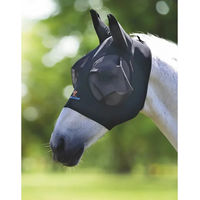 Produktbild von Shires Fliegenmaske für Pferde Stretch Netzmaterial Schwarz Pony