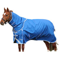 Produktbild von Shires Highlander Original Pferdedecke mit Nackenschutz Blau 206cm
