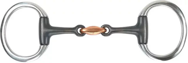 Shires Olivenkopfgebiss Sweet Iron mit flachem Ring in Schwarz UK 5 1/2 Zoll – Bild 1 von 2