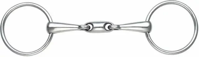 Shires Pferdemundstück mit 2 Ringen aus Stahl und Rautenverschluss – Bild 1 von 1