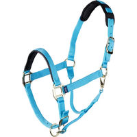 Produktbild von Shires Topaz Pferdehalfter aus Nylon in Blau Größe Xfull für Kaltblut und Warmblut