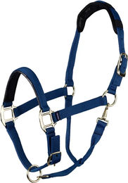 Shires Topaz Pferdehalfter aus Nylon in Schwarz und Navy Blau für Cob – Bild 1 von 2