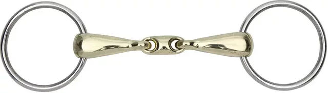 Shires Trainingsgebiss für Pferde aus Messing und Edelstahl in Gold 14 mm – Bild 1 von 1