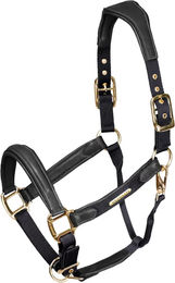 Shires Velociti Lusso Gepolstertes Lederhalfter für Pferde Schwarz Cob – Bild 1 von 4