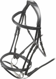 Shires Velociti Rapida Gepolsterte Erhöhte Trense aus Leder Schwarz XFull – Bild 1 von 2