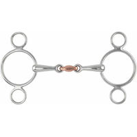 Produktbild von Shires Zweiring-Gebiss mit Rhombus-Mundstück aus Kupfer in Silber 11,5 cm