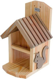 Siena Garden Eichhörnchen Futterstation aus FSC Kiefernholz in Beige – Bild 1 von 13