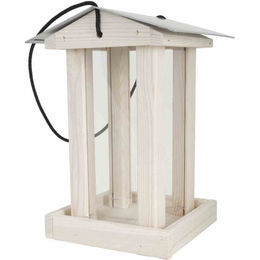 Siena Garden Futtersäule Vogelhaus aus Holz in Weiß – Bild 1 von 4