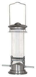 Siena Garden Vogelfuttersäule Feeder Aluminium Line aus Aluminium in Silber und Transparent, 24 cm – Bild 1 von 8