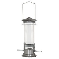 Produktbild von Siena Garden Vogelfuttersäule Feeder Aluminium Line aus Aluminium in Silber und Transparent, 24 cm