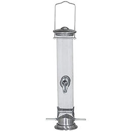 Siena Garden Vogelfuttersäule Feeder Aluminium Line aus Aluminium in Silber und Transparent, 39 cm – Bild 1 von 8