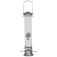 Produktbild von Siena Garden Vogelfuttersäule Feeder Aluminium Line aus Aluminium in Silber und Transparent, 39 cm