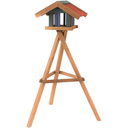 Siena Garden Vogelhaus Jan mit Ständer aus FSC Kiefernholz bunt 39x49x31 cm – Bild 1 von 3