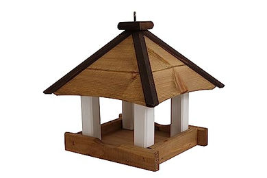 Siena Garden Vogelhaus Marie aus Kiefernholz FSC 100% Natur Braun 24 x 24 x 26 cm – Bild 1 von 2